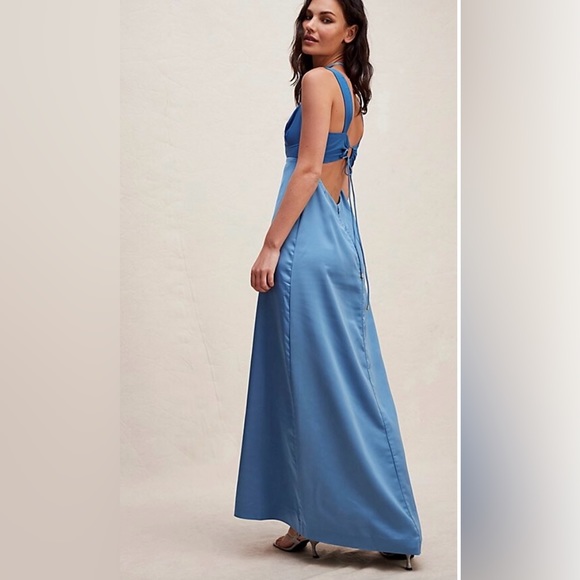Free People Gia Maxi Dress Coastal Blue 2 - Picture 2 of 11